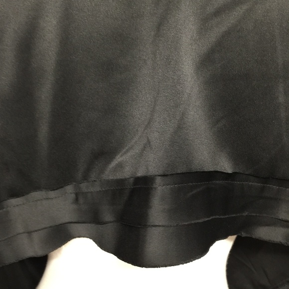 Avenue Black Satin Raw Layered Edge Sleeveless top - Picture 4 of 6